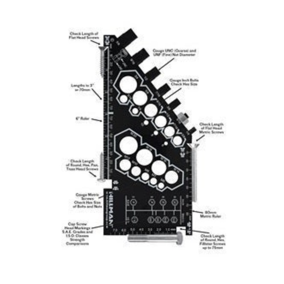 Hillman Bolt, Nut & Screw Gauge, Metric Black - Picture 3 of 8
